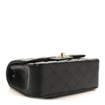 Lambskin Quilted Mini Rectangular Flap Black