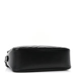 Calfskin Matelasse Monochrome Small GG Marmont Chain Shoulder Bag Black