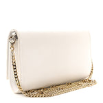 Calfskin Spikes Loubinthesky Paloma Wallet On Chain White