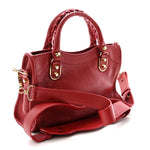 Chevre Gold Metallic Edge Hardware Mini City Rouge Groseille