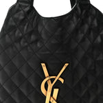 Lambskin Quilted Maxi Icare Shopping Tote Black