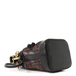 Mesh Vitello Grace F is Fendi FF 1974 Mini Mon Tresor Bucket Bag Marrone Black Ebano