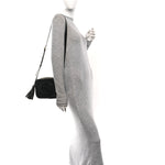 Sakai Be Green Calfskin Diagonal Stitched Small Blondie Shoulder Bag Black