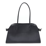 Matte Grained Calfskin Margaux Shoulder 12 Marine