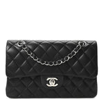 Lambskin Quilted Small Double Flap Black