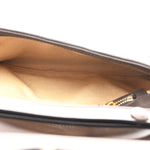Canvas Dollar Calfskin Blondie Chain Shoulder Flap Bag Brown