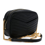 Grain De Poudre Matelasse Monogram Mini Lou Camera Bag Black