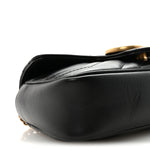 Calfskin Matelasse Super Mini GG Marmont Shoulder Bag Black
