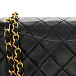 Lambskin Quilted Small Double Flap Black