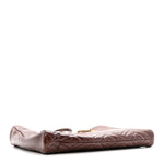 Snakeskin Matelasse Medium GG Marmont Slim Tote Brown