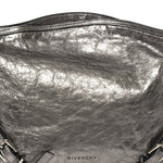 Metallic Calfskin Medium Voyou Bag Silver