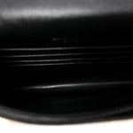 Grain De Poudre Matelasse Chevron Monogram Monochrome Envelope Chain Wallet Black