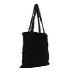 Tweed Resin Strass Large Robot Shopping Bag Black