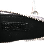 Metallic Calfskin Logo Crocodile Embossed Mini Ville Top Handle Bag Silver Black