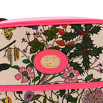 Canvas Flora Floral Shoulder Bag White Fuchsia Fluo
