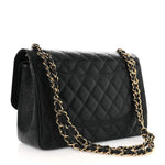 Caviar Quilted Jumbo Double Flap Black