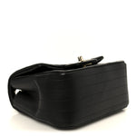 Lambskin Chevron Quilted Mini Square Flap Black