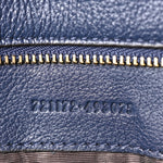 Roxy Calfskin Web Medium Blondie Top Handle Shoulder Flap Bag Blue Agata