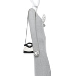 Shiny Crumpled Calfskin Quilted Nano 31 Shopping Bag White Black