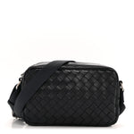 Calfskin Intrecciato Small Camera Bag Navy