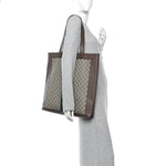 GG Supreme Monogram Web Large Ophidia Vertical Shopping Tote Brown