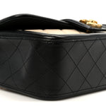 Lambskin Quilted Medium Elegant CC Flap Beige Black