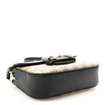 GG Supreme Monogram Horsebit 1955 Soft Small Shoulder Bag Beige Black