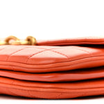 Lambskin Carre Quilted Le Maillon Satchel Orange