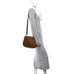 Roxy Calfskin Web Medium Blondie Shoulder Flap Bag Cuir