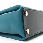 Calfskin Serpenti Viper Top Handle Bag Blue Black