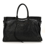 Arena Lambskin Brass Hardware Le City Travel Bag Black