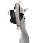 Santorini Lux Calfskin Y Drawstring Tote Black