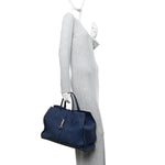 Soft Calfskin Medium Jackie Top Handle Bag Classic Blue Marine