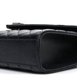 Grain De Poudre Textured Mixed Matelasse Triquilt Medium Monogram Satchel Black