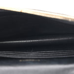 Grain De Poudre Matelasse Chevron Monogram Envelope Chain Wallet Black