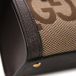 Monogram Jumbo GG Textured Dollar Calfskin Mini Diana Tote Bag Camel Ebony New Acero