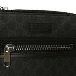 GG Supreme Monogram Web Small Flat Messenger Bag Black Grey