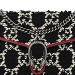Tweed GG Monogram Mini Dionysus Chain Wallet Black White Romantic Cherry