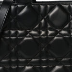 Calfskin Macro Cannage Medium Book Tote Black