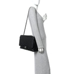 Caviar Quilted Maxi Double Flap Black