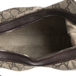 GG Supreme Monogram Textured Calfskin Web Large Attache Shoulder Bag Beige Ebony New Acero
