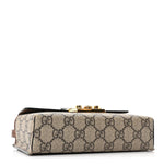 GG Supreme Monogram Calfskin Mini Padlock Top Handle Shoulder Bag Beige Black Cuir