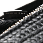 Yarn Raffia Effect Crochet Triangle Shoulder Bag Black