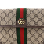 GG Supreme Monogram Web Small Ophidia Belt Bag Brown