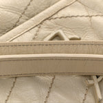 Crinkled Calfskin Matelasse Monogram Baby Niki Chain Satchel White