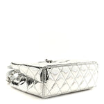 Mirror Calfskin Metallic Calfskin Quilted Nano Kelly Shopper Silvery