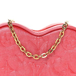 Lambskin Embossed Monogram Fall In Love Sac Coeur Heart Chain Bag Lipstick Red