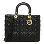 Lambskin Cannage Large Lady Dior Black