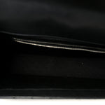 Smooth Calfskin Matelasse Chevron Large Monogram Satchel Black