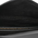 Grained Calfskin Saddle Bag With Strap Black